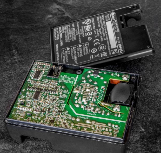 The Rear of the Nikon MH-25 Battery Charger Case Removed